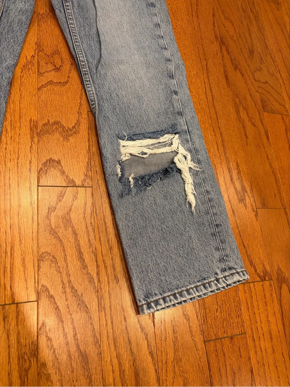 Topshop light blue distressed‎ denim jeans